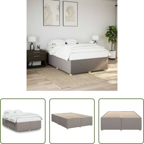 Sommeil - Cadre de lit sans matelas taupe 160x200 cm tissu (1/5)