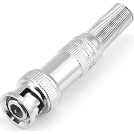 BNC-Stecker, 10er-Pack BNC-Stecker aus Aluminiumlegierung mit Schraubverschluss für Koaxialkabel, CCTV-Kamera und Video-Setup (1/5)