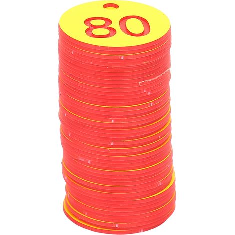 50 Étiquettes numérotées pour ruches en ABS, rondes avec trou, accessoire d'élevage rouge et jaune