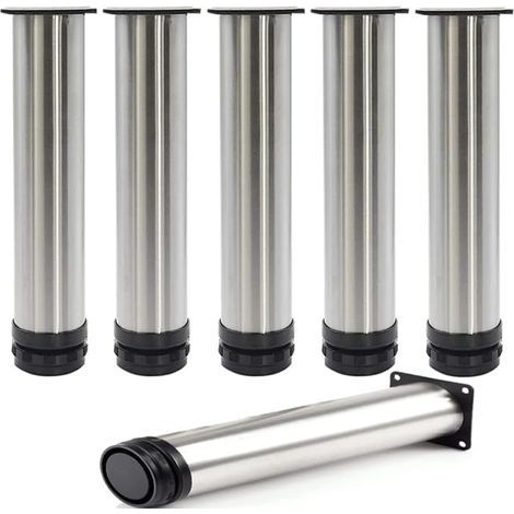 1 Pièce Pattes De Meuble Réglables, 18cm Pieds De Meubles en Acier Inoxydable pour Armoire Cuisine Canapés-Lits Armoire Unité Plan Travail Petit Déjeuner Bar Table Bureau - 5CM De Diamètre (1/5)