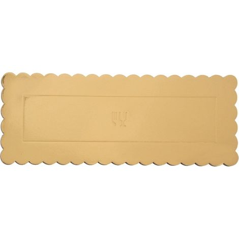 Tapis a cake 33x12 cm - bords replies feuille dor carton epais (1/5)