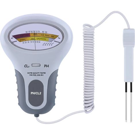 Accessoires de piscine (PC102) Appareil professionnel de mesure du pH et du chlore (Cl2) avec sonde pour piscines et spas – Testeur de qualité de l'eau (1/5)