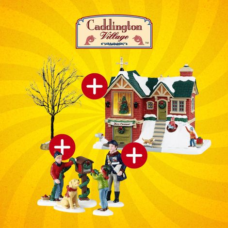 OFFERTA LEMAX CADDINGTON VILLAGE - THE LITTLE BRICK HOUSE + MAILBOX DECORATING + BUTTERNUT TREE, SMALL (1/4)