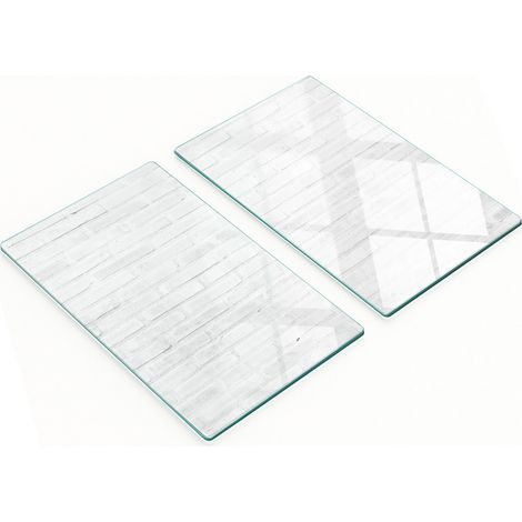 Taglieri da cucina in vetro con grafica effetto muro di mattoni, 2x30x52 cm (1/5)