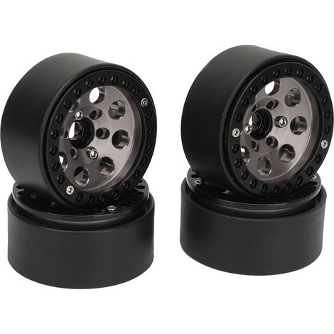 4 Roues Jantes 1.9 Pouces Aluminium Alliage Stable Moyeu Voiture RC pour Axial SCX10 II III Couleur Titane (1/5)