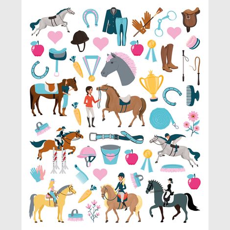 Sticker - Promenade à cheval - 14x20 cm