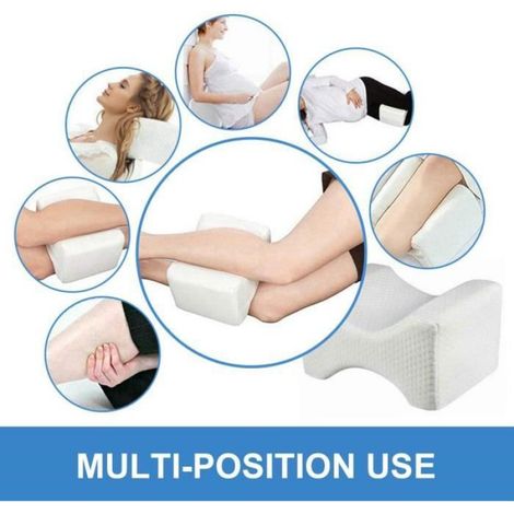 Oreiller pour les jambes en mousse à mémoire de forme - - Rectangulaire - Blanc - 25 x 20 x 16 cm (1/4)