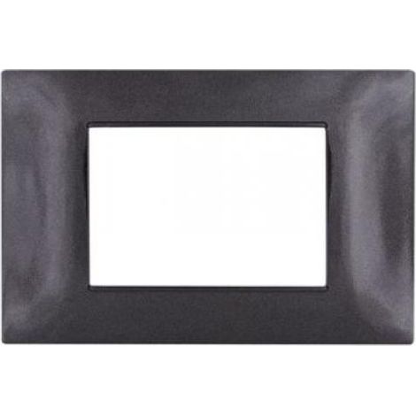 Placca tecnopolimero gem compatibile con vimar plana 14653.05 3 moduli nero - 6003-02
