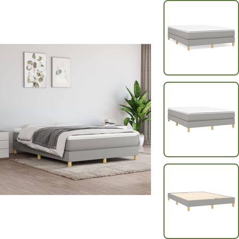 Cama con patas - vidaXL Estructura de cama con somier tela gris claro 140x190 cm - Cama con listones