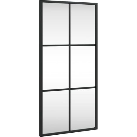 vidaXL Wandspiegel Schwarz 30x60 cm Rechteckig Eisen