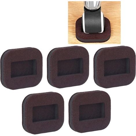 Möbelgleiter-Set, 5er-Set, Filzgleiter, rutschfest, für Möbelunterseiten, Schutz von Hartholzböden, Rollen, Stühle, braun, strapazierfähig und robust (1/5)