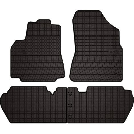 Tapis de sol en caoutchouc pour : Peugeot Partner II Kombivan, Tepee, 5 places (2008-2018) - noirs, sur mesure (1/5)