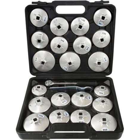 Geko G10402 Juego de 21 Vasos para Filtros de Aceite