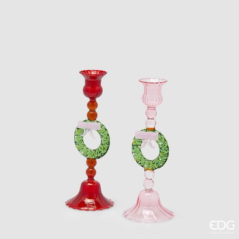 EDG Enzo De Gasperi Portacandela ad Anello Green Mix H8 Ø7 cm Ass. 1 pz – Decorazione di Natale (1/2)