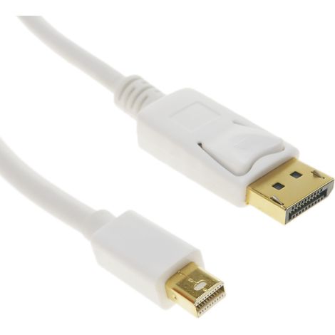BeMatik - Câble Displayport a Mini Displayport 4K FullHD pour audio et vidéo numérique 1m blanc (1/3)