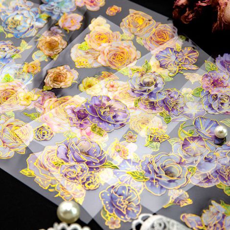 Twilight City Haustier-Sticker, Wildblumen-Serie, INS Floral Journal, DIY-Deko-Sticker, 2 Bögen, Duft und verstreute Schatten (1/5)