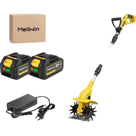 Motoculteur Électrique Sans Fil, Culture Puissante, Design Ergonomique, Batterie 2PC 3.0Ah (1/2)