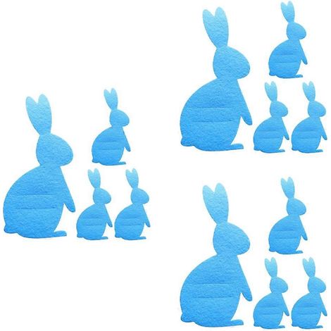 Sac de rangement pour couverts, ensemble de couverts lapin de Pâques, étui pour couteau et fourchette, accessoires de vaisselle décoratifs « Joyeuses Pâques », bleu (1/5)