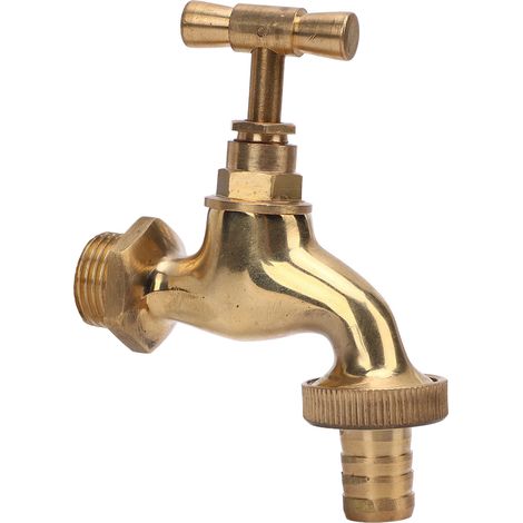 Robinet d'arrêt en laiton pour tuyau d'arrosage, entrée filetée mâle G1/2 pouce, sortie filetée mâle 14 mm, vanne de coupure pour irrigation (1/5)