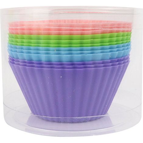 Lot de 12 moules à muffins en silicone alimentaire résistant aux hautes températures, parfaits pour les fêtes. (1/5)