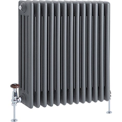 Milano Windsor Anthracite Cast Iron Style Horizontal Four Column Radiator - 600mm x 605mm (1/5)