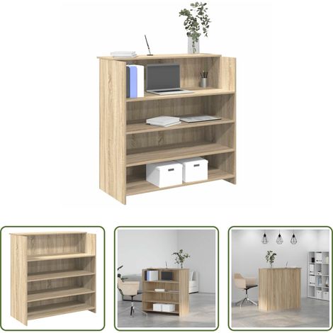 Comptoir de caisse - Bureau de réception Chêne Sonoma 100x50x103,5 cm Bois d'ingénierie (1/5)