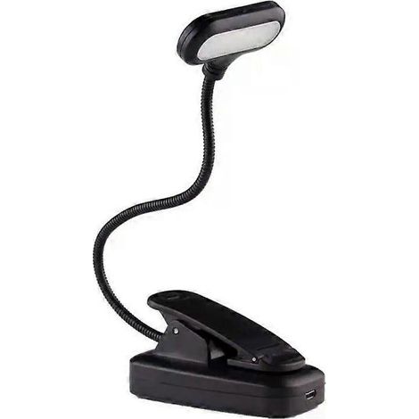 - Lampe de lecture LED rechargeable USB, 7 LED, 3 niveaux de lumière (chaude, froide, blanc), portable, flexible, facile à clipser, lampe de lecture de nuit (1/5)