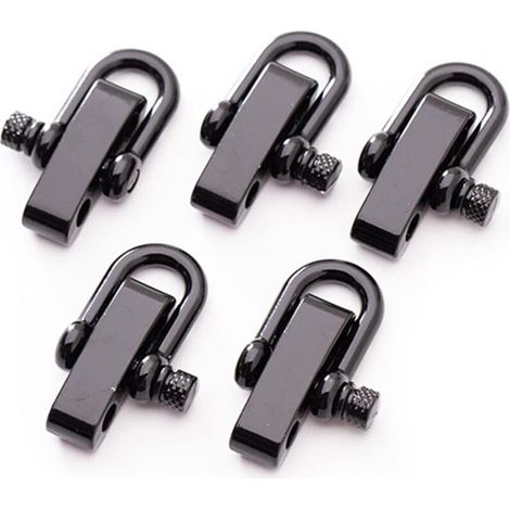 10er-Pack Paracord-D-Ring-Verschlüsse für Outdoor-Survival-Armbänder – Schwarz
