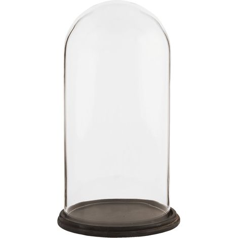 Cloche de Présentation en Verre avec Socle Dôme Décoratif pour Objets Ø 23 x H 39 cm - PANGIVO
