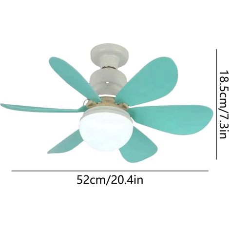 Ventilateur de Plafond LED Télécommande – 3 Vitesses 3 Couleurs Dimmable – pour Appareil Chambre ,Salon – bleu clair (1/3)