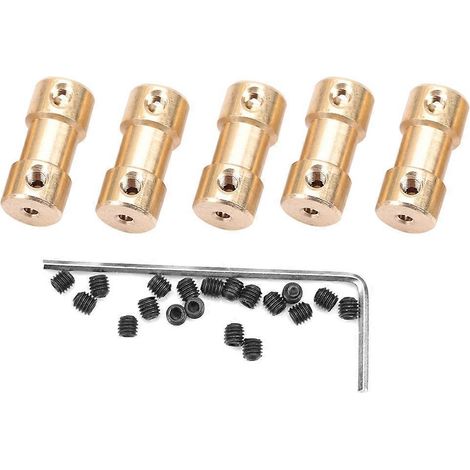 5 Stück Motor-Kupferwellenkupplungs-Verbinderhülse-Übertragungsgelenkadapter (2,3-4,0 mm)