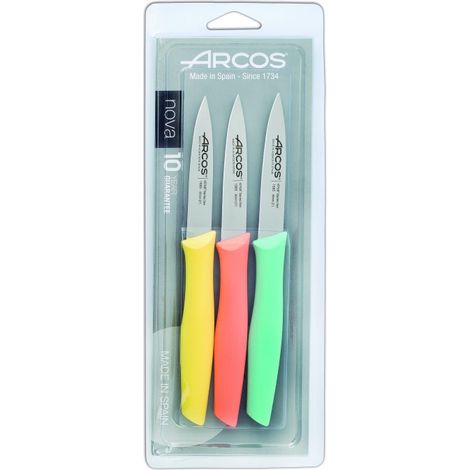 Set 3 Couteaux Office 10 Cm Assortis - Nova - Arcos