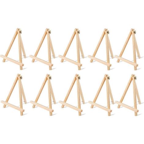 Lot de 10 chevalets en bois, chevalets de table de 23 cm, trépied, chevalets pour ateliers de peinture, chevalets de table pour enfants et étudiants. (1/5)