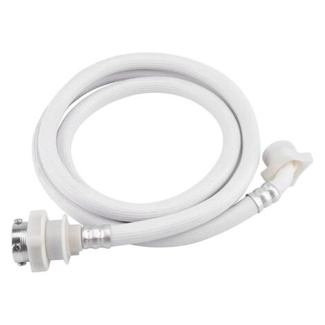 QORVA-Tuyau universel de 1,5 m pour lave-linge et lave-vaisselle, tuyau d'arrivée d'eau par injection avec coude à 90 degrés, tuyau d'eau froide antidéflagrant blanc, interface standard à 6 points (1/5)