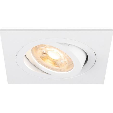 Spot encastré NEW TRIA® 75 int carré orientable blanc GU10 10W IP 20 - SLV - 1007377 (1/3)