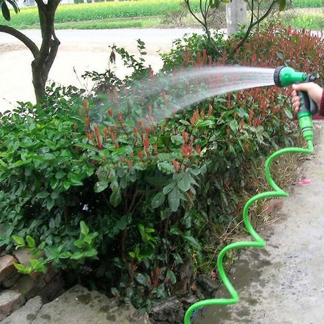 Arroseur de jardin avec tuyau télescopique à ressort de 10 m, lave-auto pour l'irrigation (1/4)