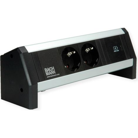 BACHMANN DESK 2X CONTACT DE PROTECTION USB C, USB CHARGER 30W GST18 902.0812