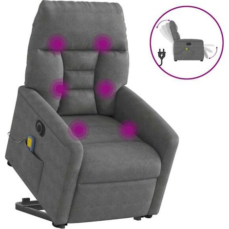 Chaise de massage électrique ergonomique – Fonction chauffage, rouleaux à 3D, intensité réglable, gris foncé (1/5)