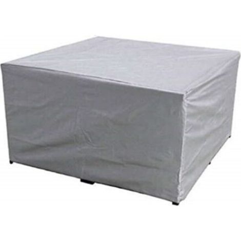 Housse de protection pour mobilier de jardin, tissu Oxford 210D, imperméable, coupe-vent, résistant aux UV, durable, pour table et chaises, argentée, 140 x 140 x 90 cm