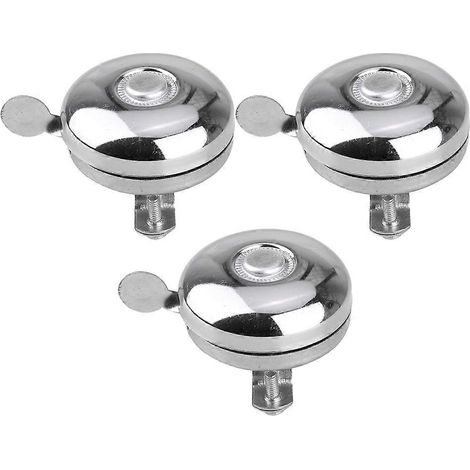 Sonnettes de vélo rétro en métal argenté, lot de 6 (1/5)