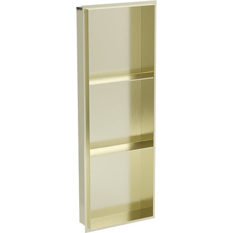 Mexen X-Wall-NR étagère encastrée sans rebord avec tablette 90 x 30 cm, or - 1951903010S (1/5)