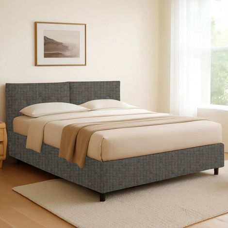 Letto Singolo Truro, Sfoderabile, Contenitore Made in Italy, Grigio Tortora (1/5)