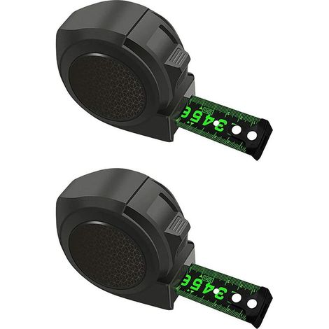 Metro a nastro da 5 m, metro a nastro in acciaio fluorescente, nuovo metro a nastro fluorescente autobloccante, strumento di misurazione resistente per progetti fai da te o di costruzione (2 pezzi)