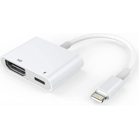 Adaptateur HDMI pour iPhone 1080p, connecteur Lightning numérique AV avec miroir d'écran, compatible iPhone et iPad (1/4)