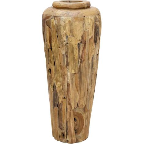 Vase de décoration 40 x 100 cm Bois de teck solide (1/5)