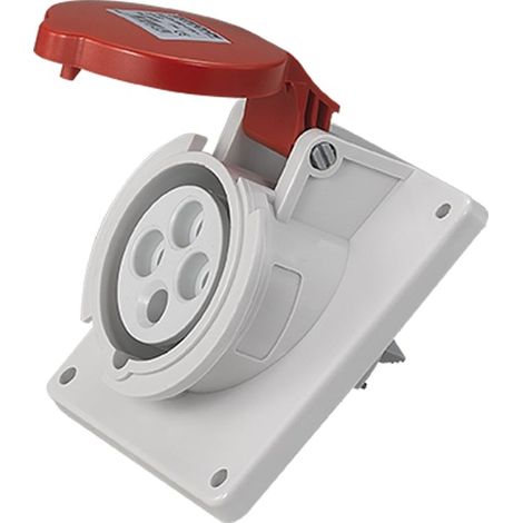 Socle de prise industrielle à encastrer à 20° IP44 - 3P+T - 16A - 400V AC - Eur'Ohm