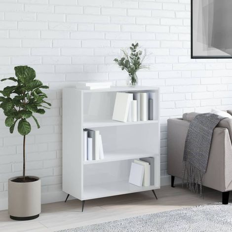 Bücherregal Hochglanz-Weiß 69,5x32,5x90 cm Holzwerkstoff vidaXL (1/5)