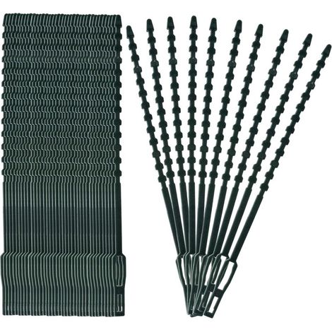 Attaches pour plantes réglables, attaches en fil de fer souple en plastique, attaches de jardin pour soutenir les plantes grimpantes, 17 cm, paquet de 100 (vert foncé) (1/5)
