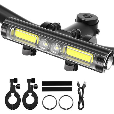 Luz nocturna LED superbrillante - bicicletas - faro recargable para bicicleta con gancho - 8 modelos - faro de aluminio impermeable para bicicleta - ideal - 8 m (1/5)