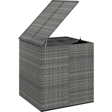 Contenitore per cuscini contenitore da giardino in resina intrecciata 100 x 97,5 x 104 cm grigio 020013158